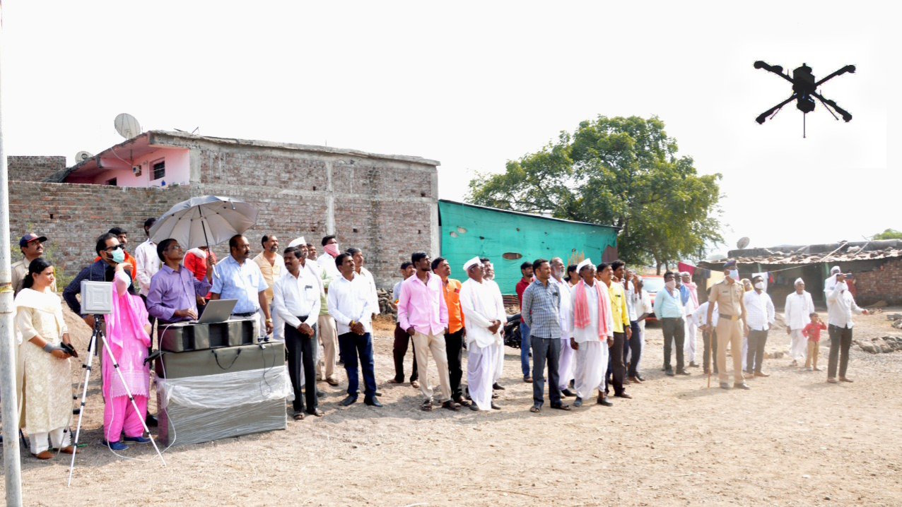 First Drone Fly At Dhangarwadi Ta.Nanded,Dist.Nanded