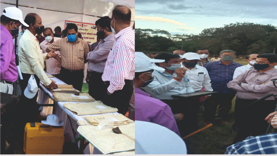 Introducing the Departmental records & GPS rover to the Divisional Commissioner, Nashik